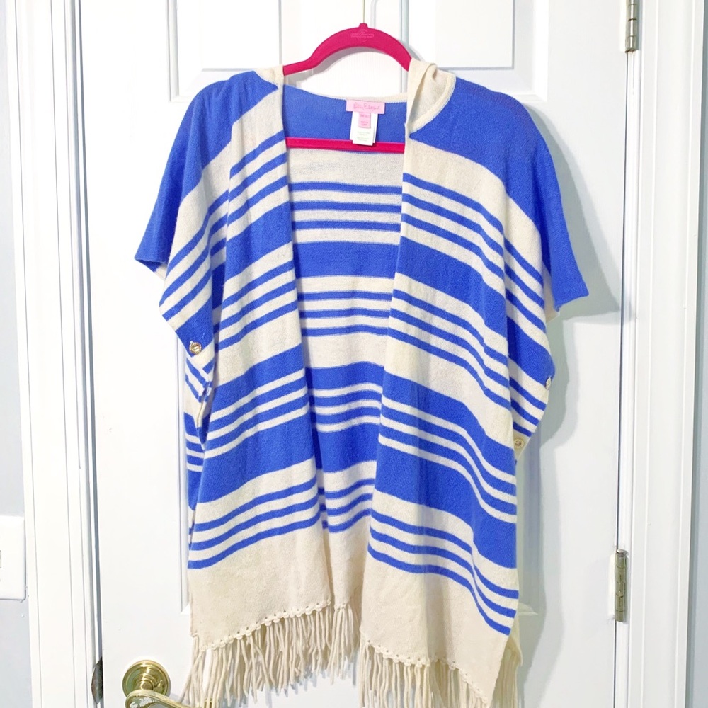 Lilly Pulitzer cashmere blue Poncho